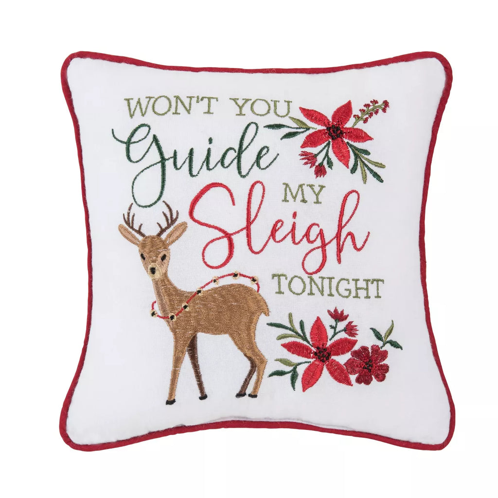 Guide My Sleigh Pillow  C & F   