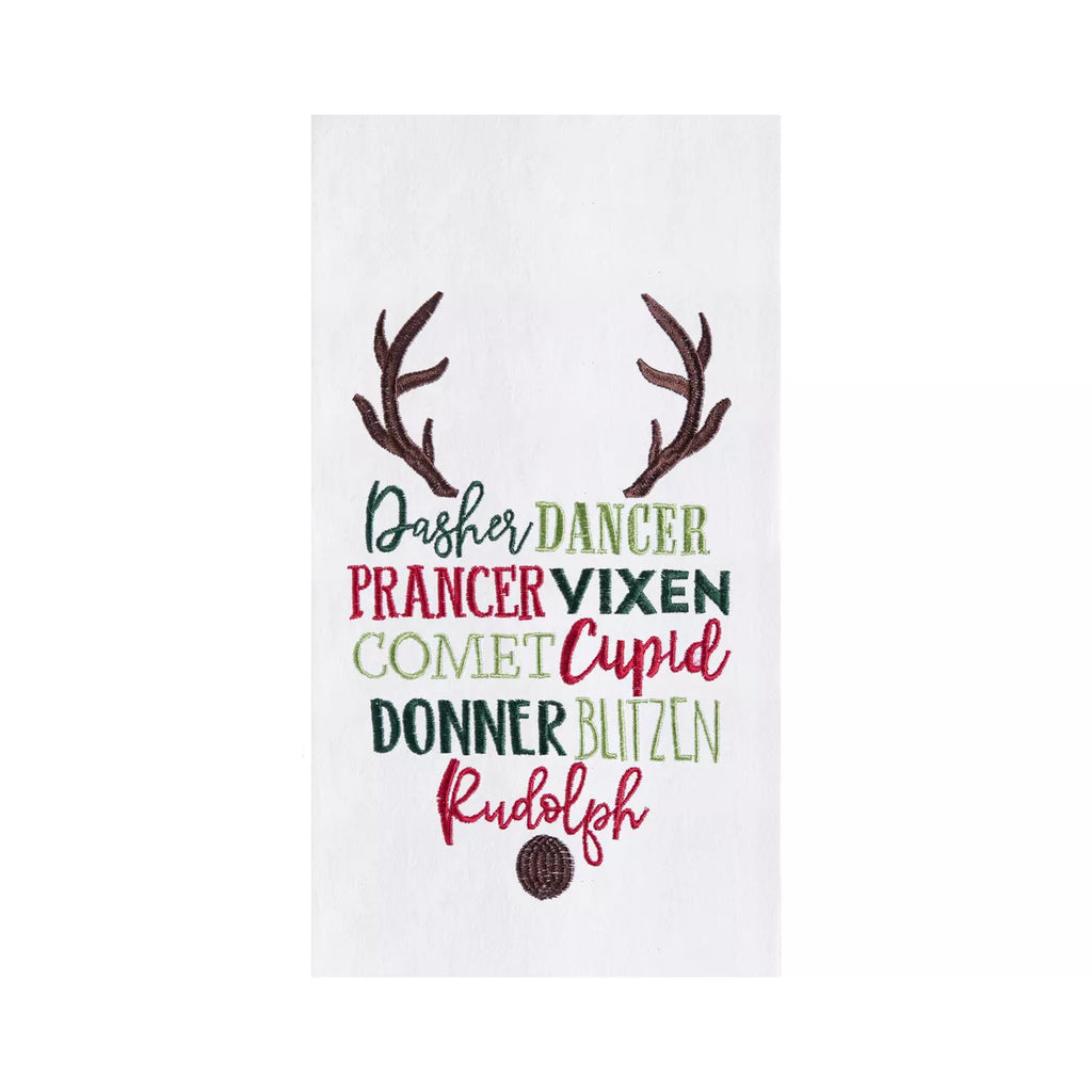 Reindeer Names Towel  C & F   