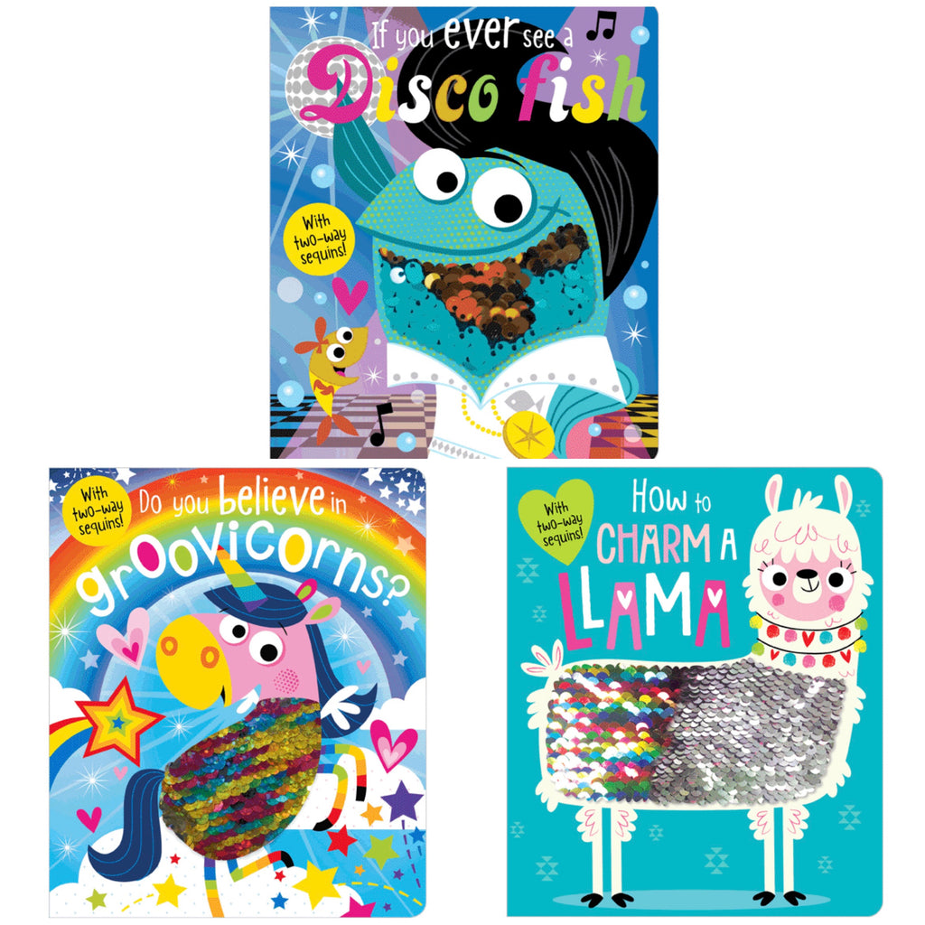 Two-Way Sequin Board Books  Make Believe Ideas   