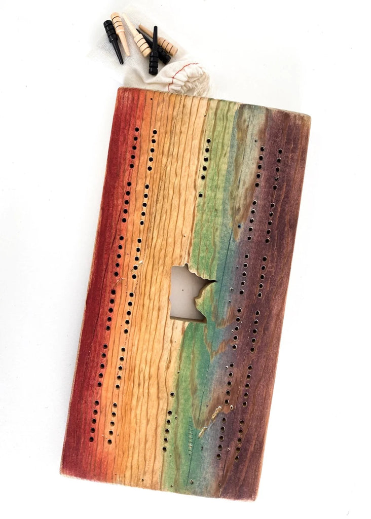 MN Rainbow Cribbage Board  Hagen & Oats   