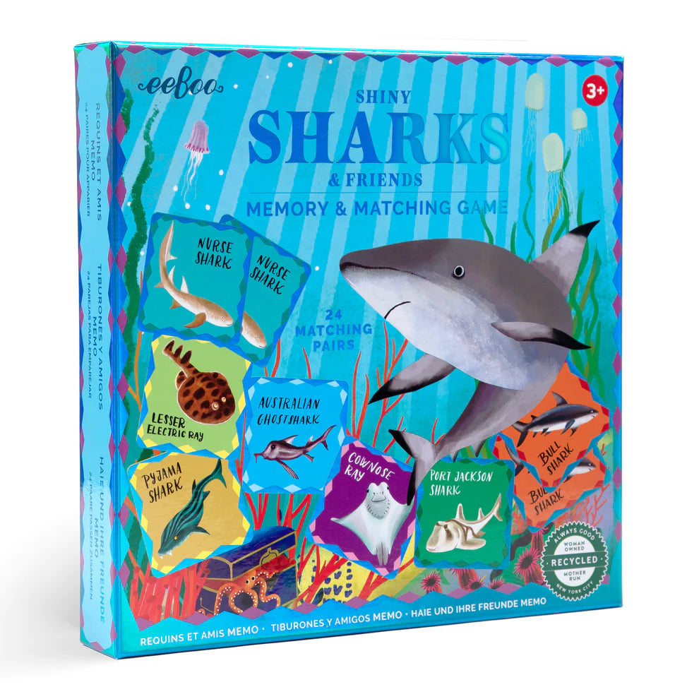 Sharks & Friends Shiny Memory Matching Game  Eeboo   