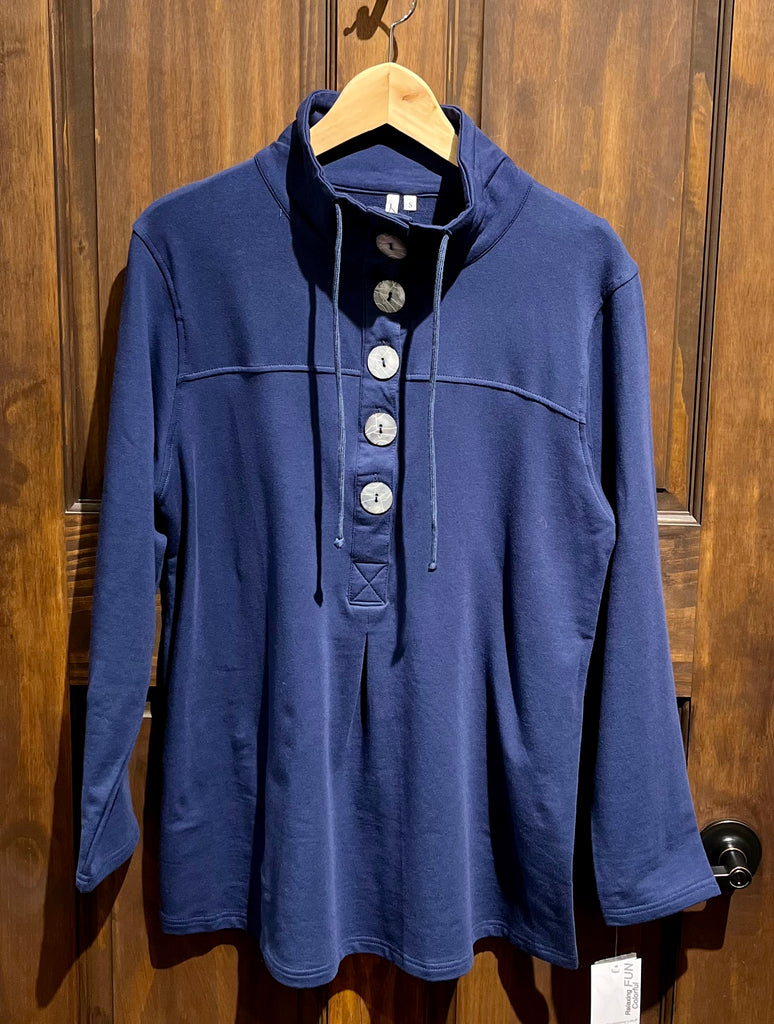 5-Button Top Shirts Lulu B XS Navy  