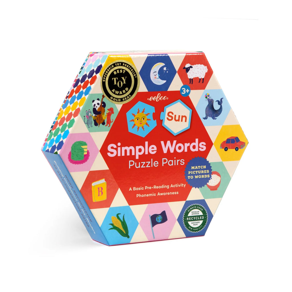 Simple Words Hexagon Puzzle Pairs  Eeboo   