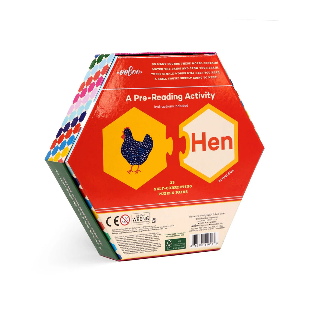 Simple Words Hexagon Puzzle Pairs  Eeboo   