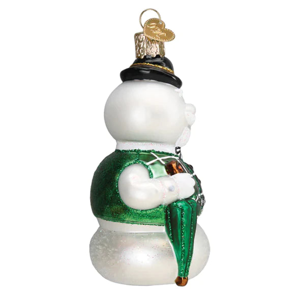 Sam the Snowman Glass Ornament  Old World Christmas   