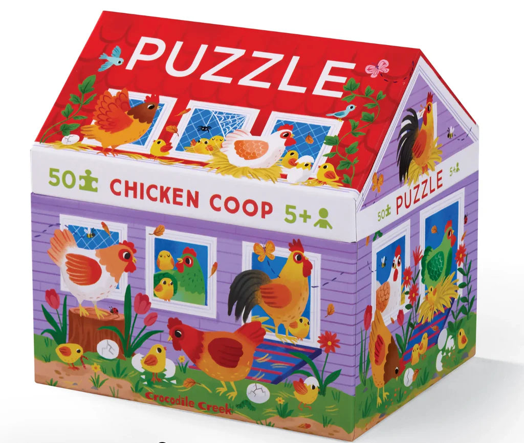 On The Farm 50 Pc Puzzle  Crocodile Creek Chicken Coop  