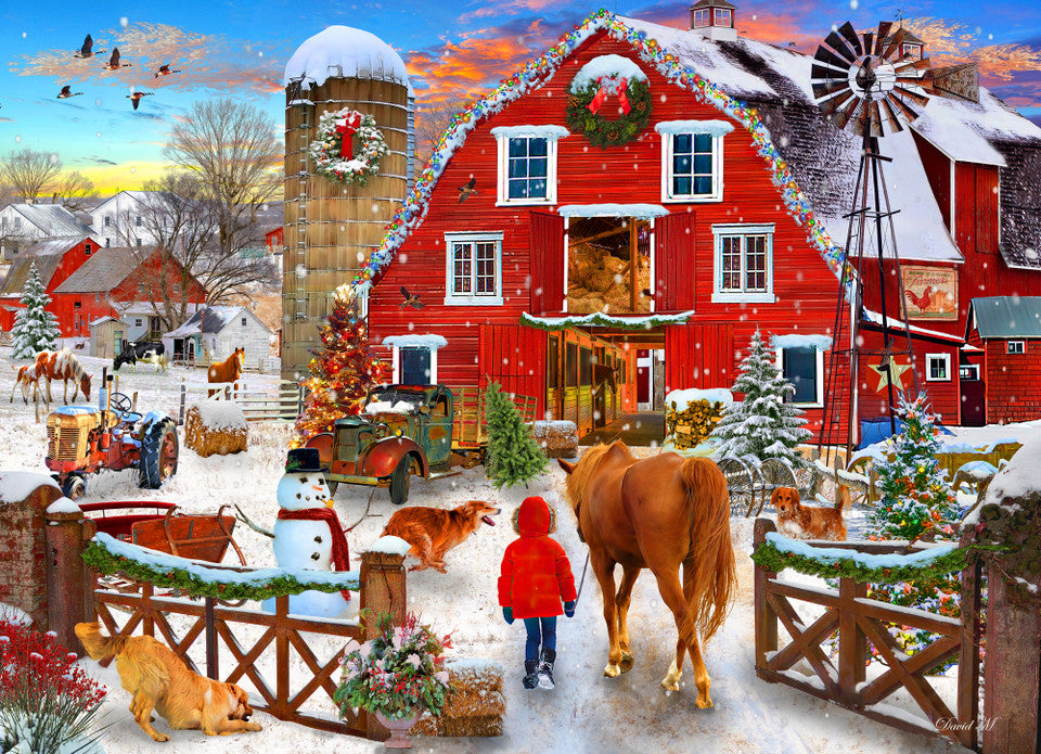 Christmas Horse Farm 1000 Piece Puzzle  Vermont Christmas Company   