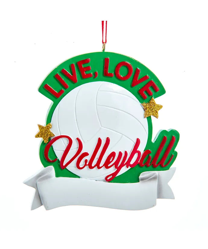 Live Love Volleyball Personalized Ornament  Kurt Adler   