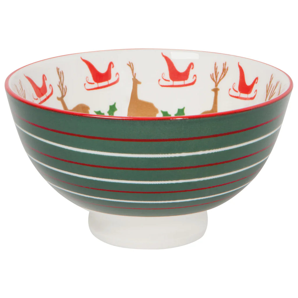 Holiday Stamped Bowl  Now Designs Santa's Reindeer  