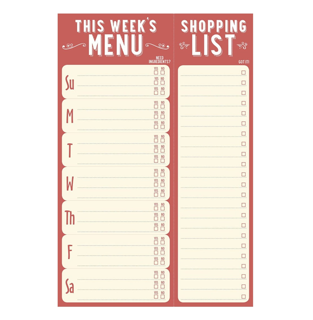 This Week's Menu Note Pad  Peter Pauper Press   