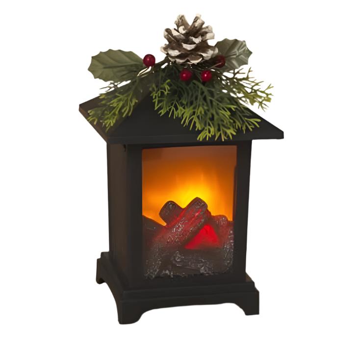 Lighted Fireplace Lantern  Gerson   