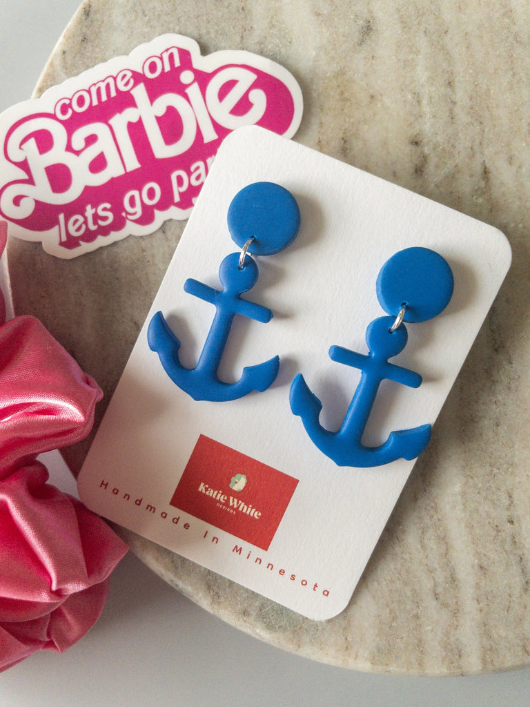 Barbie Anchor Earrings  Katie White Designs   