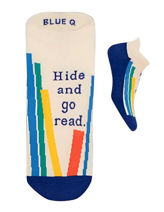 Hide & Read Sneaker Socks  Blue Q   