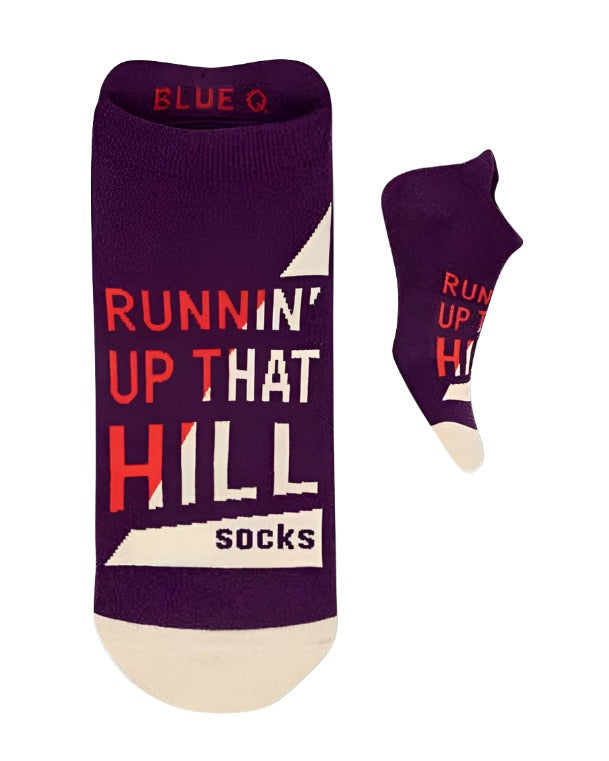 Runnin' Up That Hill Sneaker Socks  Blue Q   