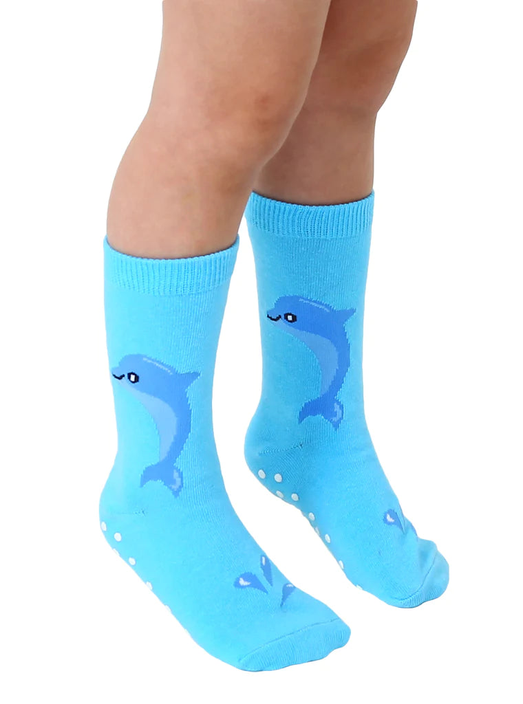 Kids Dolphin 3D Crew Socks  Living Royal   