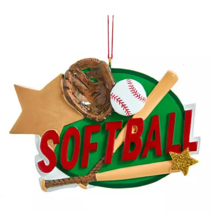 Softball Personalized Ornament  Kurt Adler   