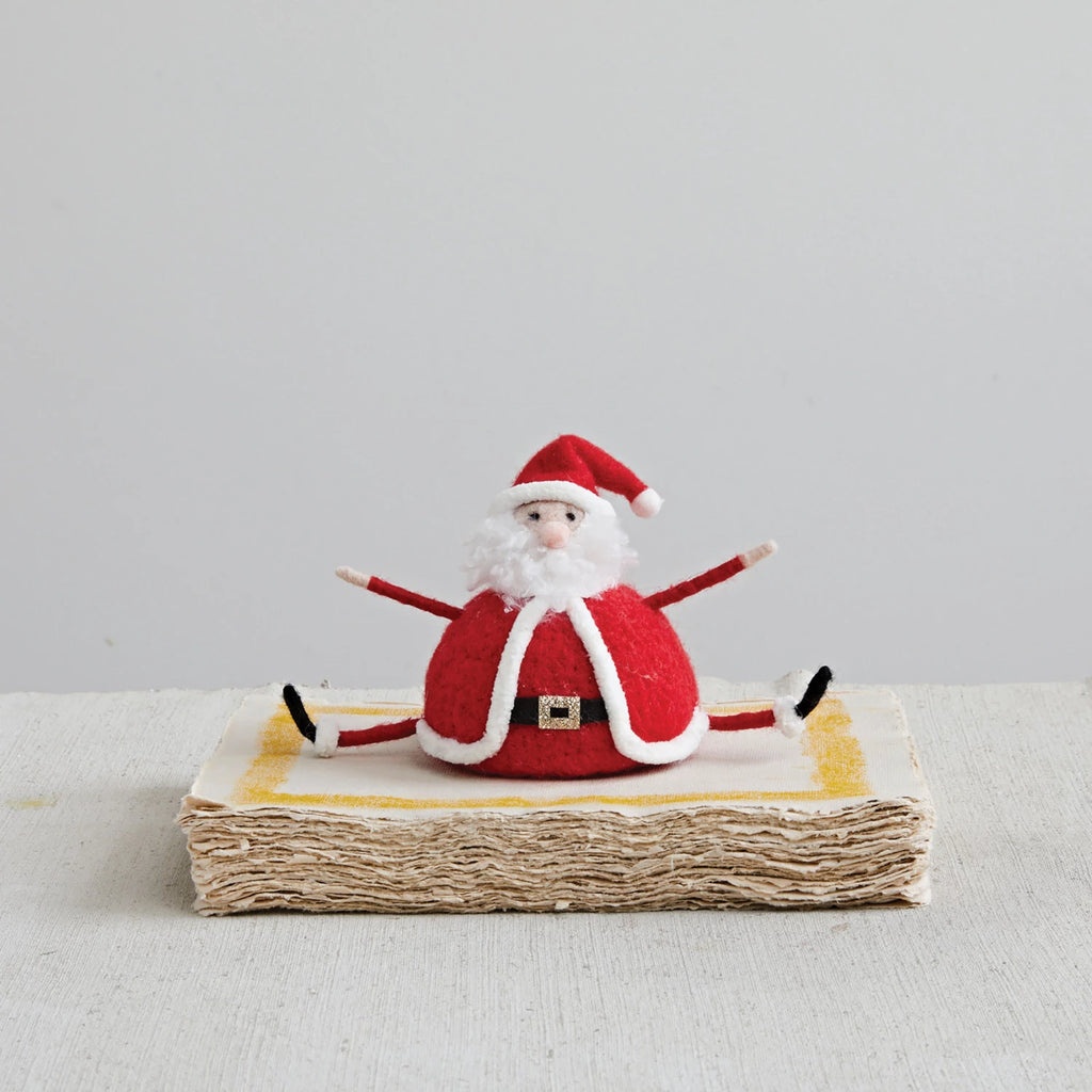 Wool Felt Sitting Santa  Creative Co-Op   