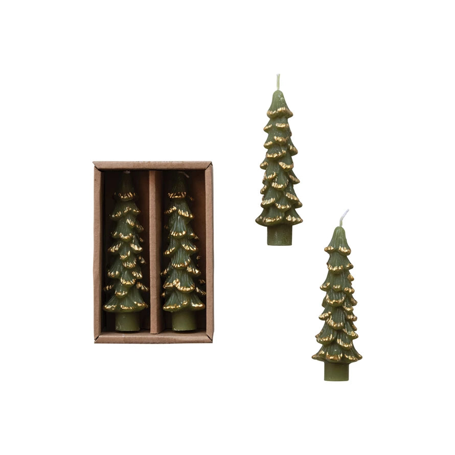 Tree Shaped Candles  Creative Co-Op Evergreen  