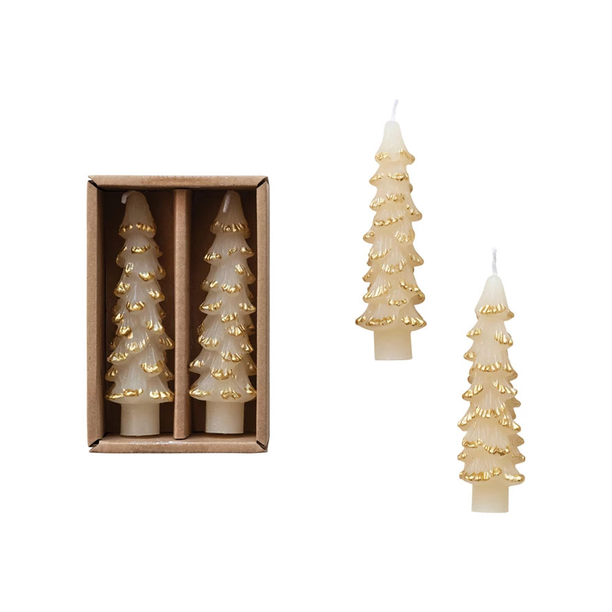 Tree Shaped Candles  Creative Co-Op Eggnog  