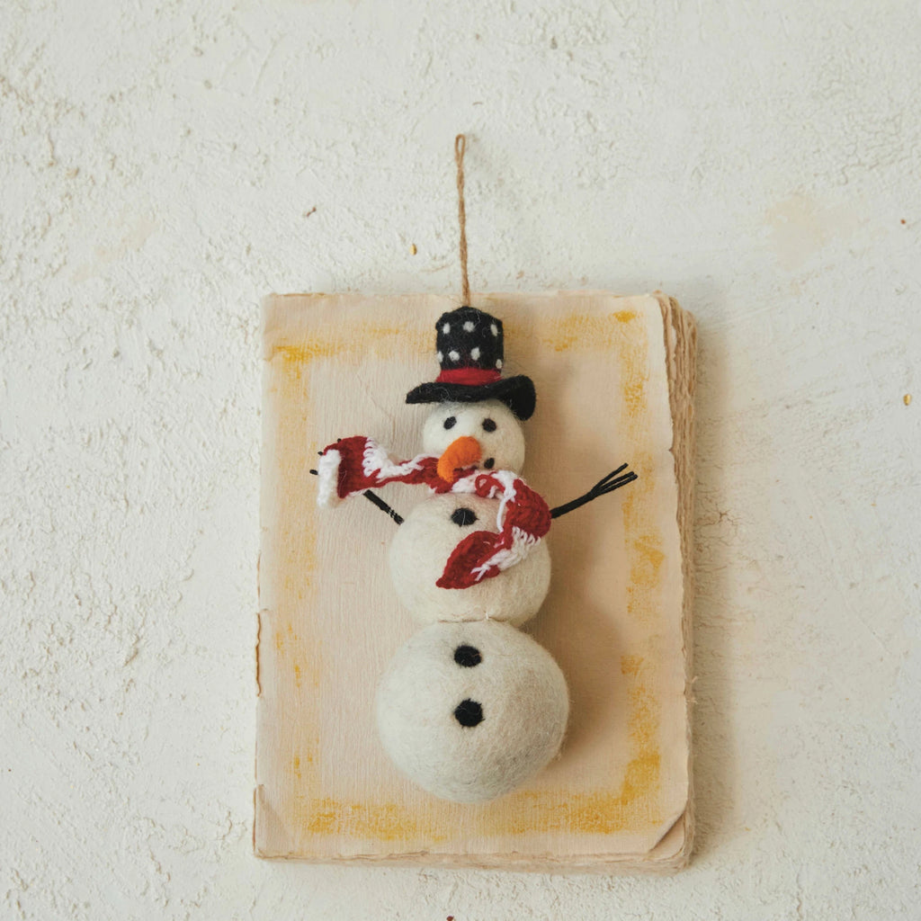 Snowman w/ Hat & Scarf Ornament  Creative Co-Op   