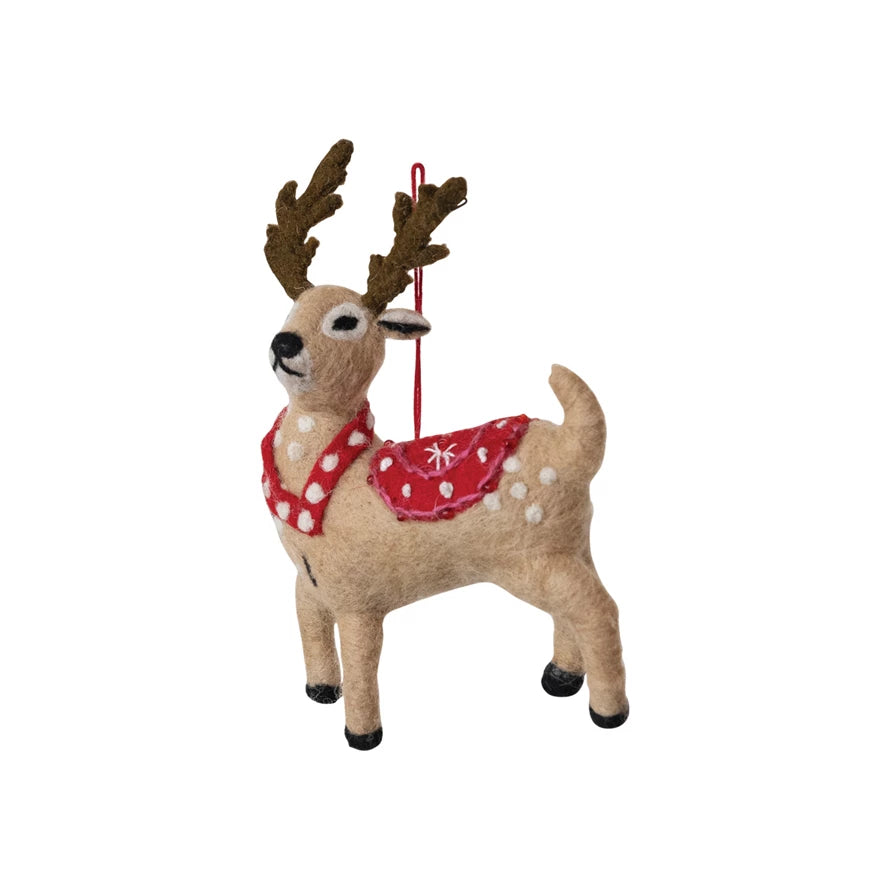 Felt Reindeer Ornament  Creative Co-Op   