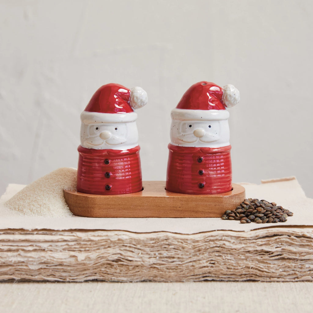 Santa Shaped Salt & Pepper Shakers  Creative Co-Op   