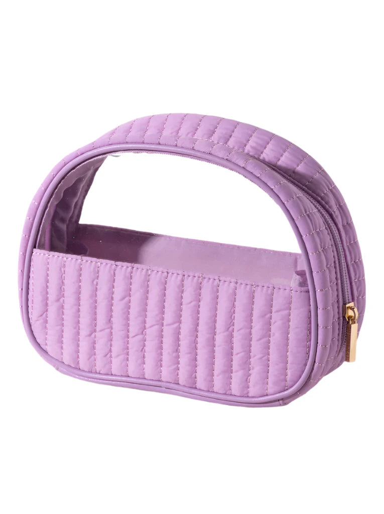 Ezra Half-Moon Cosmetic Pouch Bag Shiraleah Lilac  