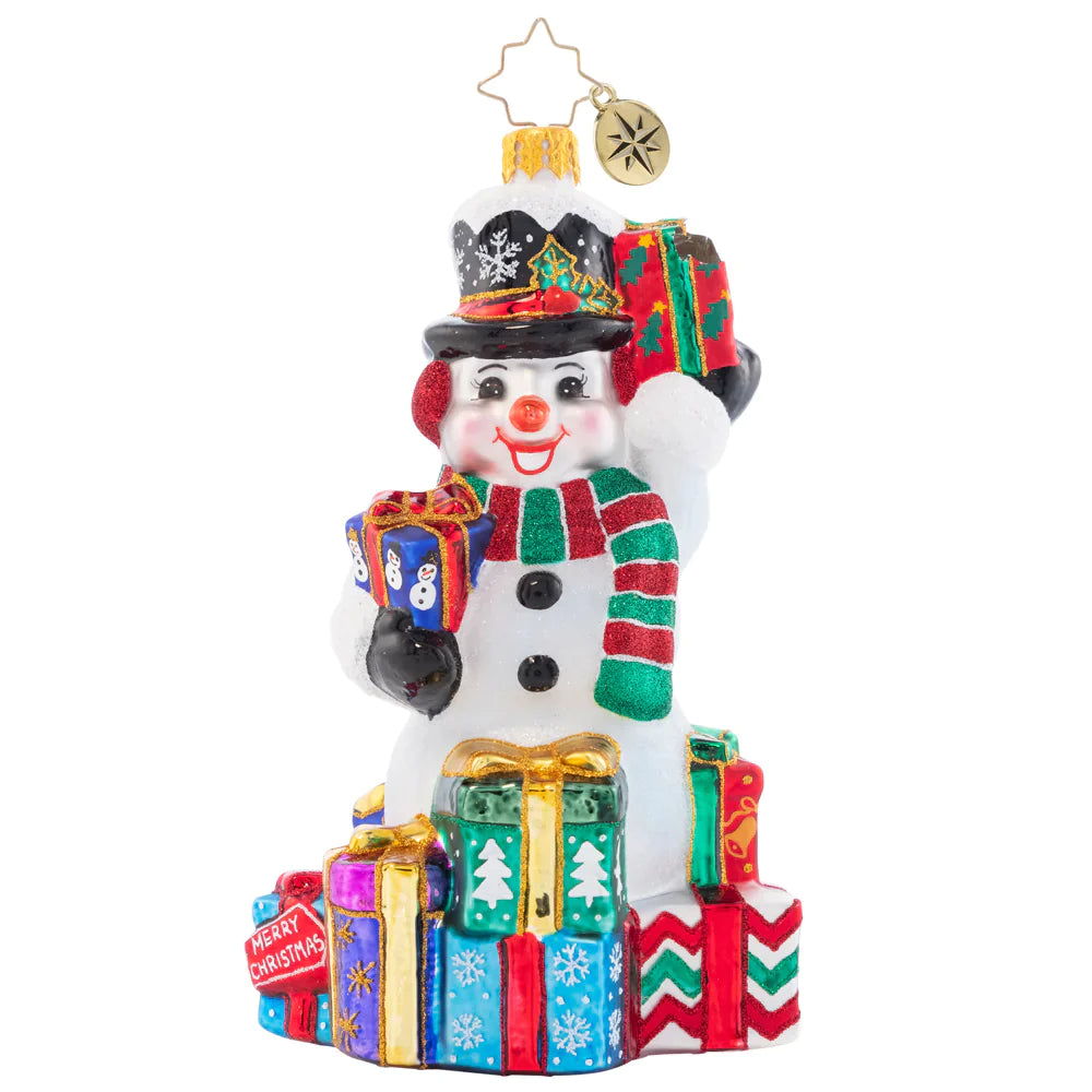 Wrapped And Ready Snowman  Christopher Radko   