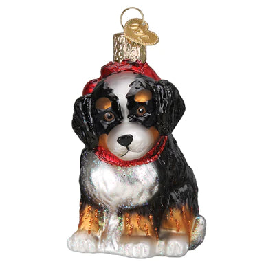 Bernedoodle Puppy Glass Ornament  Old World Christmas   