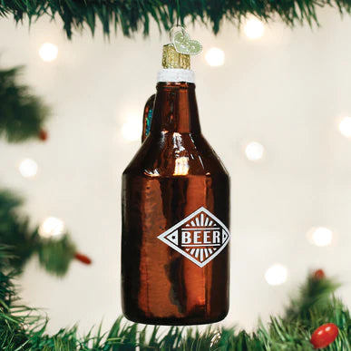 Beer Growler Glass Ornament  Old World Christmas   