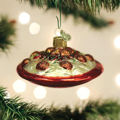 Spaghetti & Meatballs Glass Ornament  Old World Christmas   