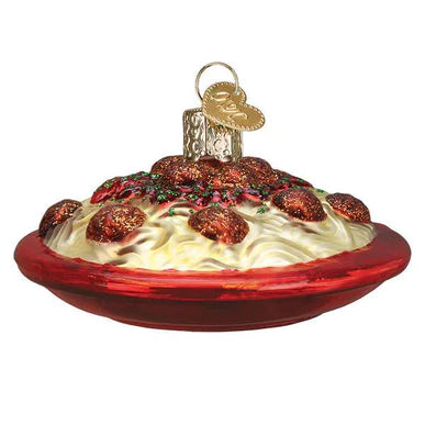 Spaghetti & Meatballs Glass Ornament  Old World Christmas   