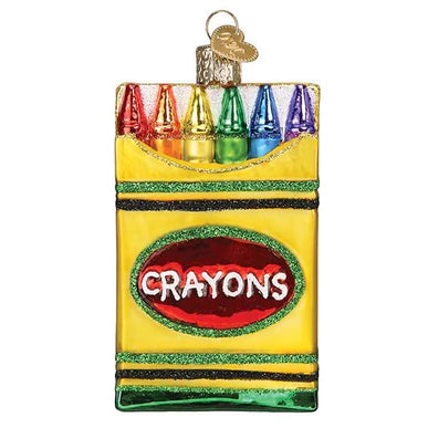 Box of Crayons Glass Ornament  Old World Christmas   