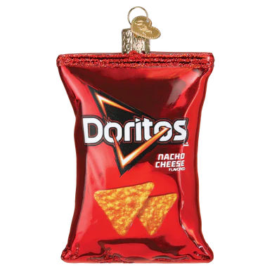 Doritos Nacho Cheese Chips Glass Ornament  Old World Christmas   