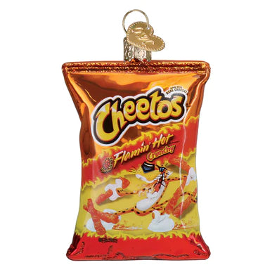 Flamin' Hot Cheetos Glass Ornament  Old World Christmas   