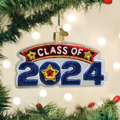 Class of 2024 Glass Ornament  Old World Christmas   