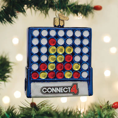 Connect 4 Glass Ornament  Old World Christmas   