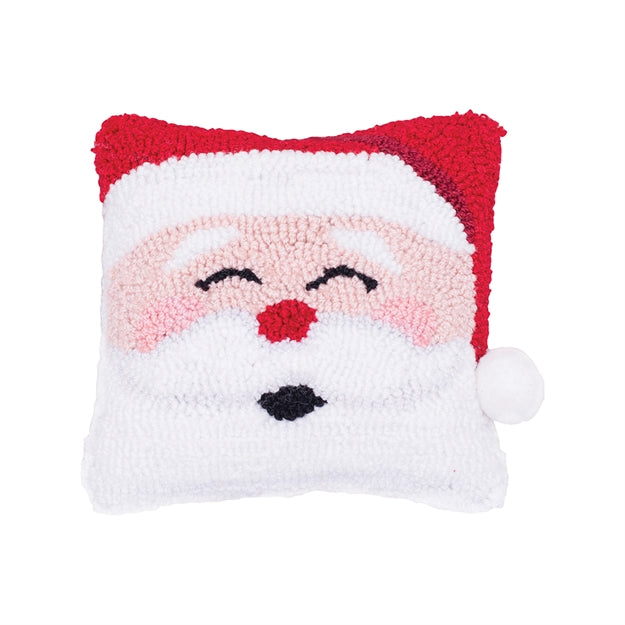 Mini Holiday Hooked Pillows  C & F Santa  