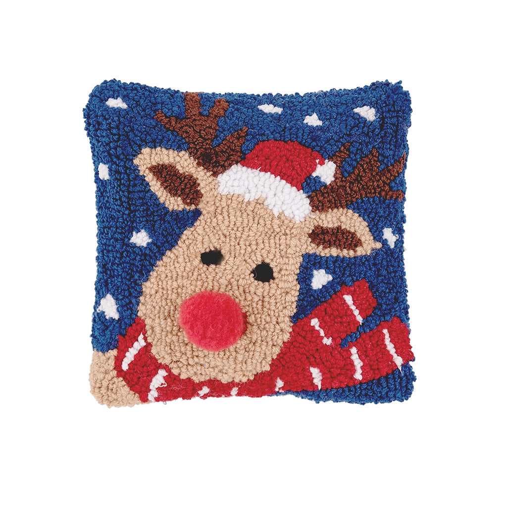 Mini Holiday Hooked Pillows  C & F Rudolph  