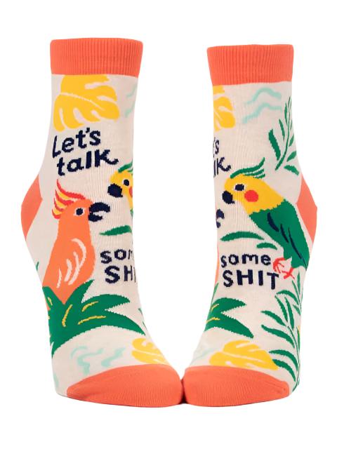 Talk Some Shit Women's Ankle Socks  Blue Q   