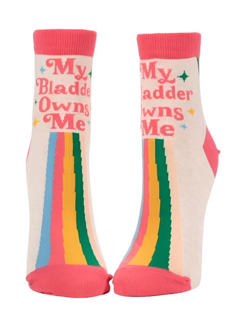 My Bladder Owns Me Women's Ankle Socks  Blue Q   