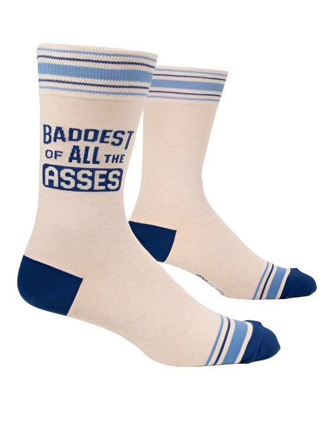 Badass Men's Crew Socks  Blue Q   