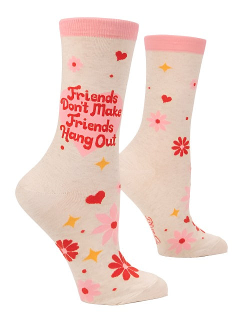 Friends Don't Make Friends Women's Crew Socks  Blue Q   