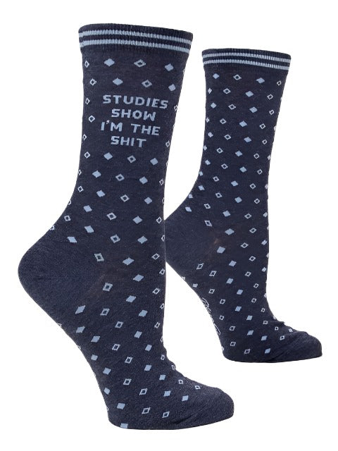 Studies Show Women's Crew Socks  Blue Q   