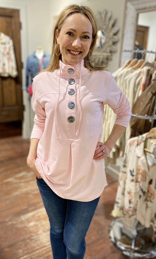 5-Button Top Shirts Lulu B S Baby Pink  