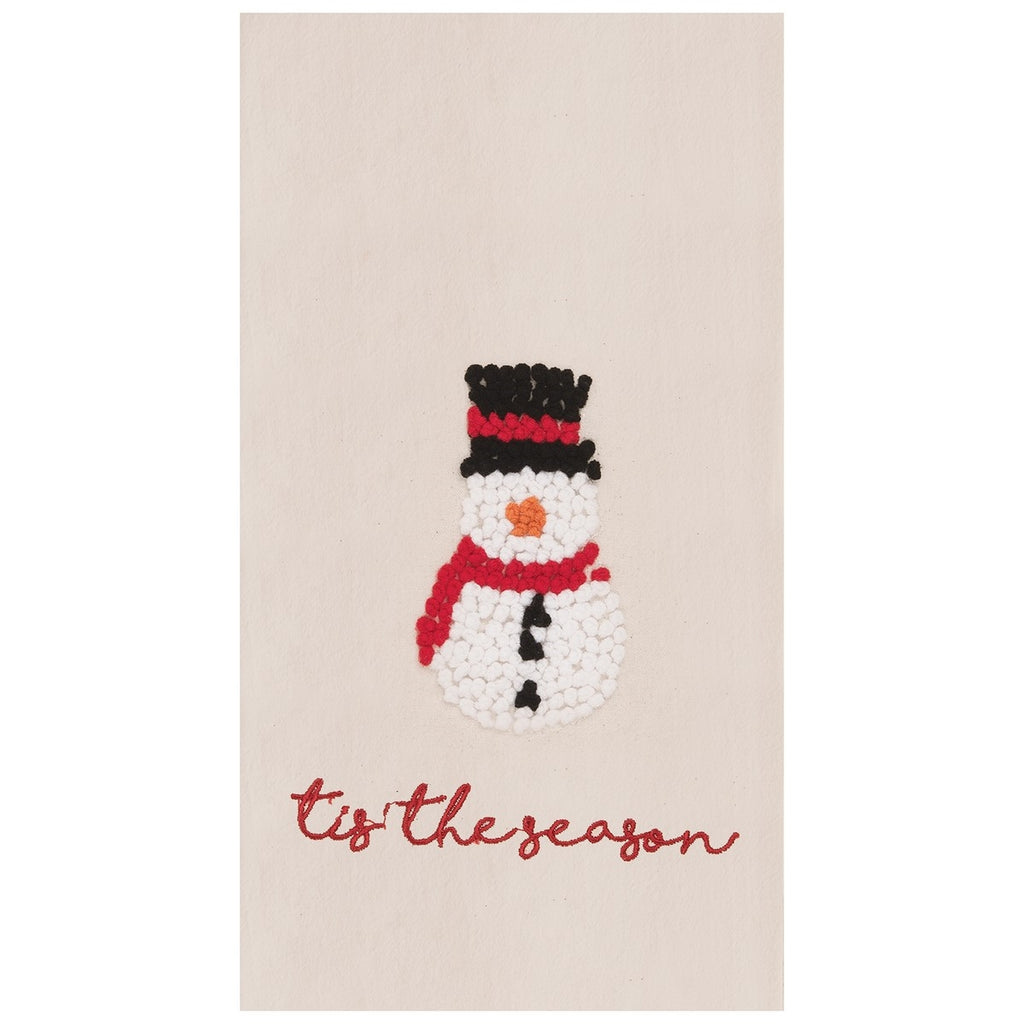 French Knot Christmas Hand Towels  C & F Tis the Season Snowman  