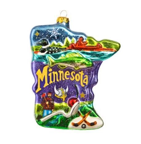 Minnesota Glass Ornament  180 Degrees   