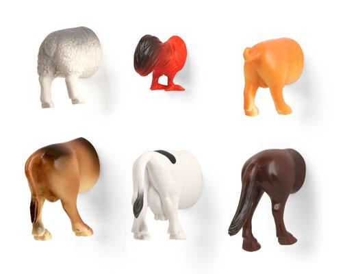 Farm Animal Butt Magnets  Kikkerland   