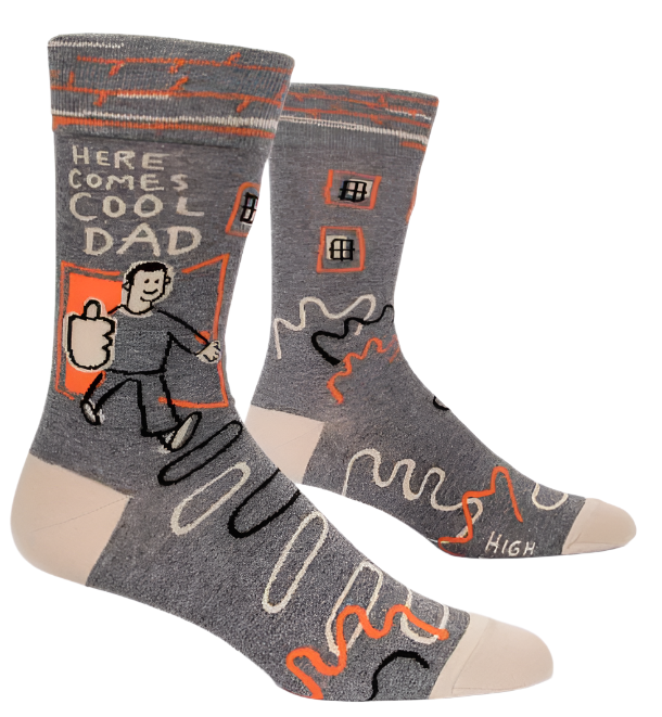 Here Comes Cool Dad Men's Socks  Blue Q   