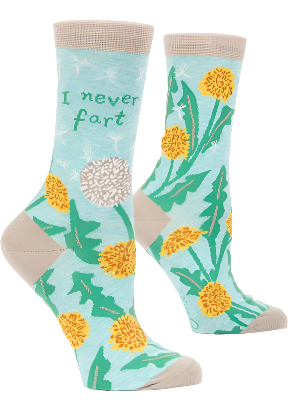 I Never Fart Women's Crew Socks  Blue Q   